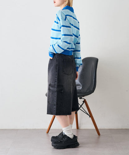 w closet 條紋POLO針織上衣