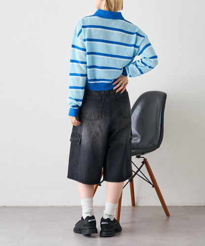 w closet 條紋POLO針織上衣