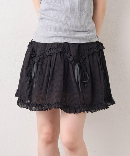 刺繡蕾絲 裙褲