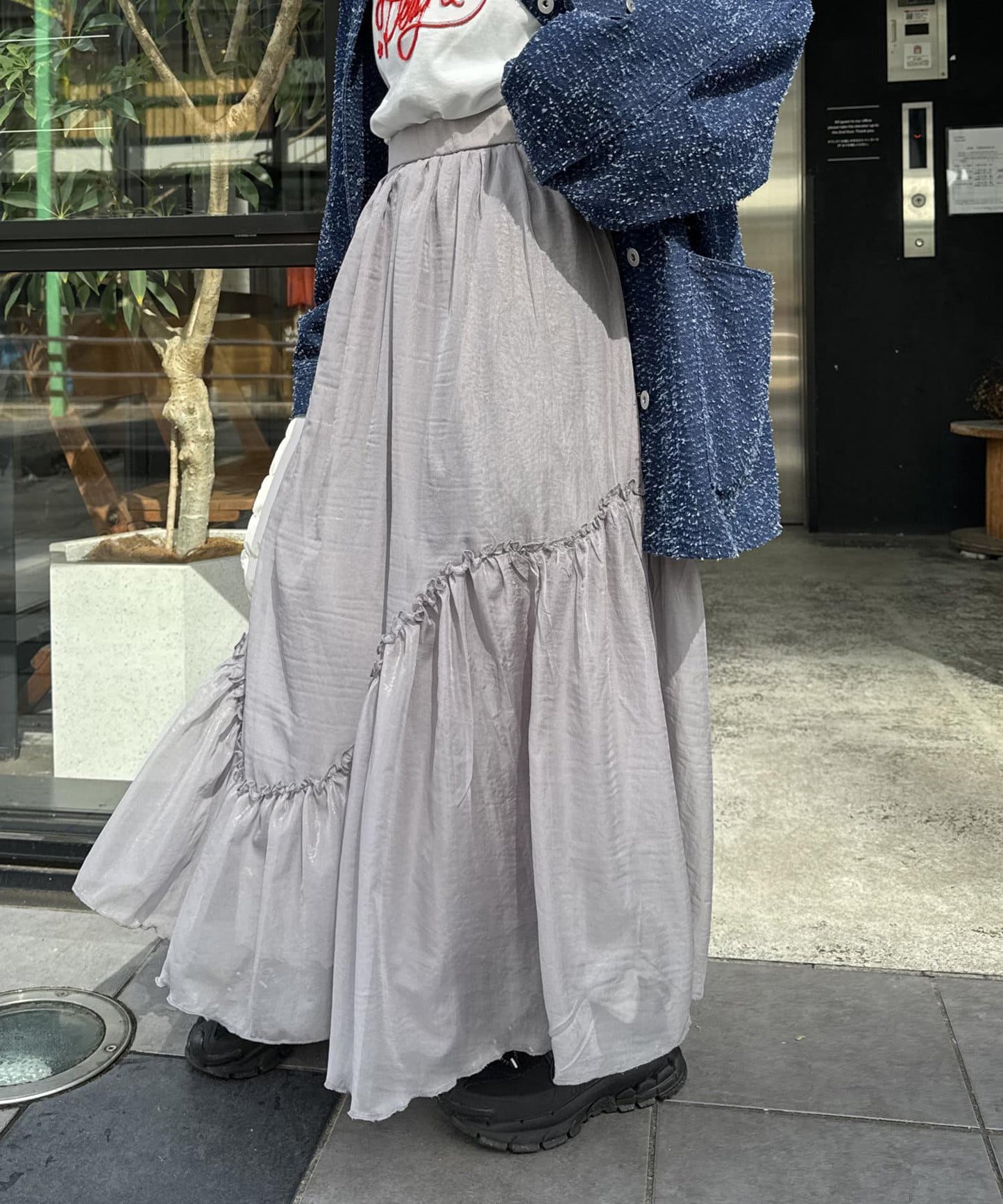 w closet 透視層疊半身裙