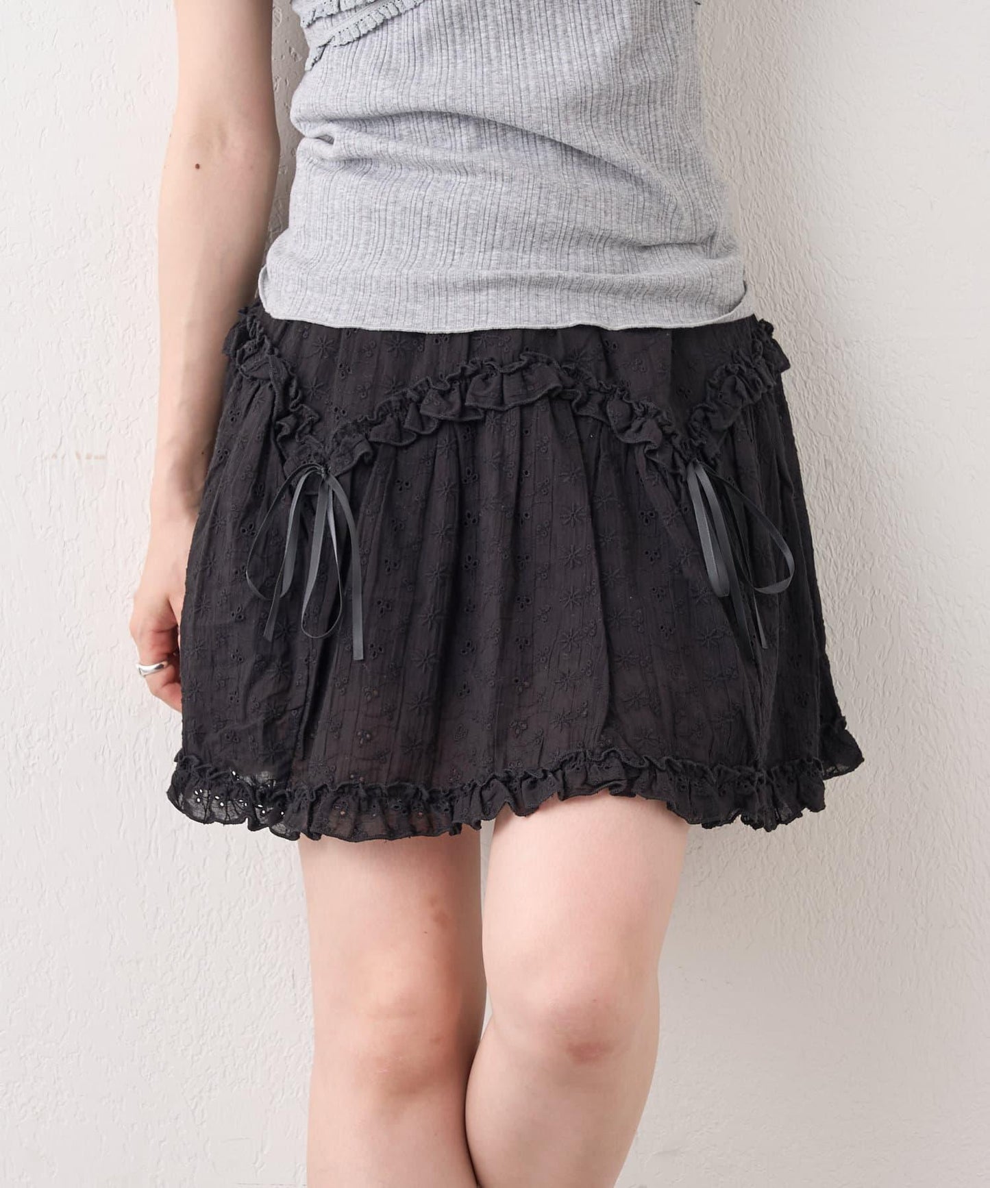 刺繡蕾絲 裙褲