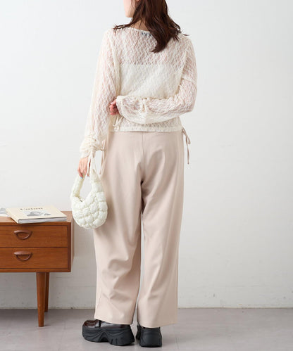 w closet 蝴蝶結褶襉 褲子