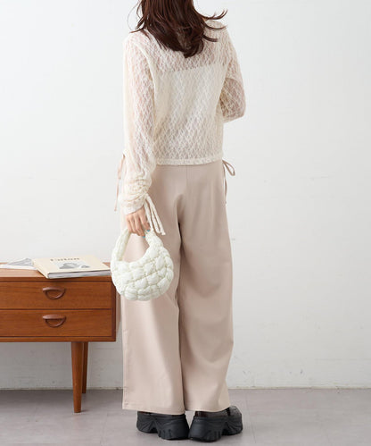 w closet 蝴蝶結褶襉 褲子