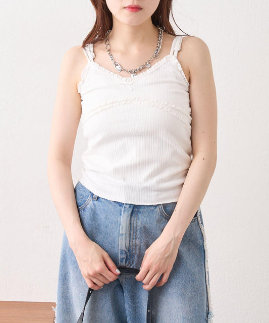 w closet 隨機羅紋蕾絲吊帶上衣