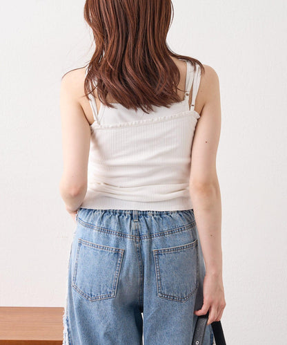 w closet 隨機羅紋蕾絲吊帶上衣