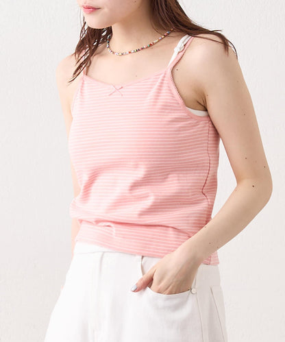 w closet 條紋蕾絲吊帶背心