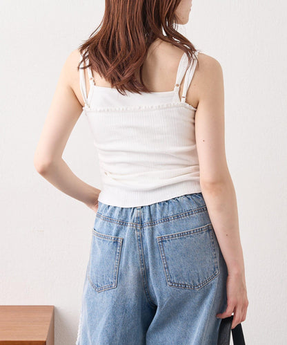 w closet 隨機羅紋蕾絲吊帶上衣