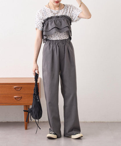 w closet 花卉蕾絲提花短袖T恤