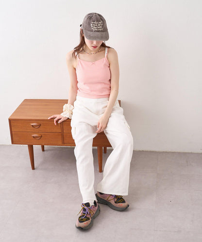 w closet 條紋蕾絲吊帶背心