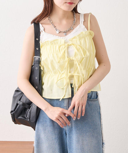 w closet 隨機羅紋蕾絲吊帶上衣