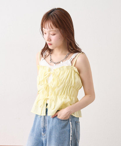 w closet 隨機羅紋蕾絲吊帶上衣