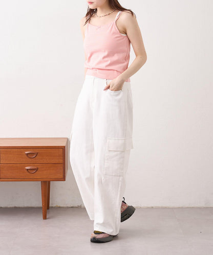 w closet 條紋蕾絲吊帶背心