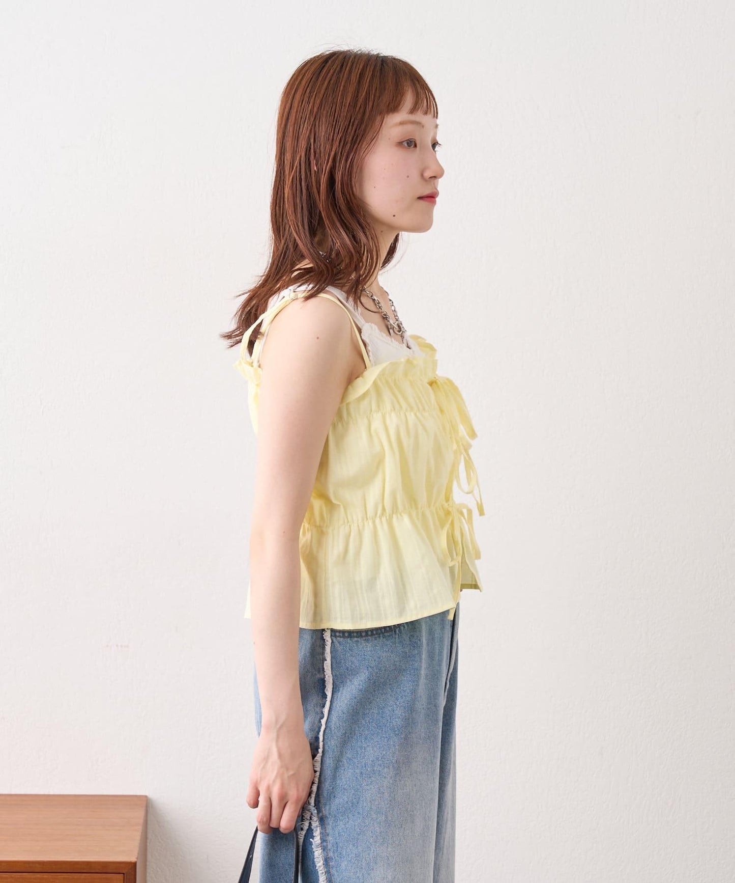 w closet 隨機羅紋蕾絲吊帶上衣