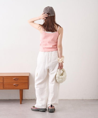 w closet 條紋蕾絲吊帶背心