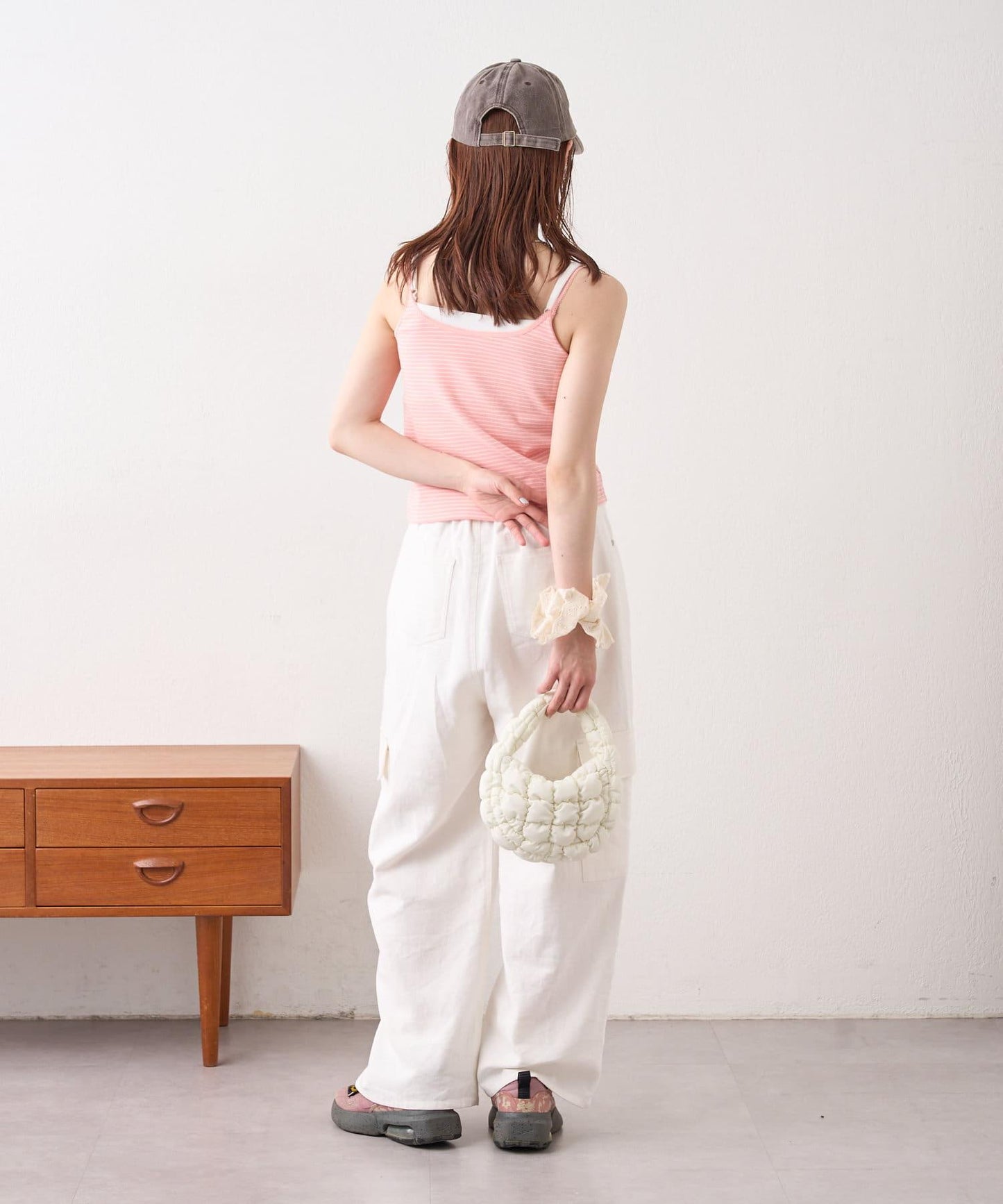 w closet 條紋蕾絲吊帶背心