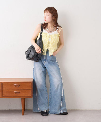 w closet 隨機羅紋蕾絲吊帶上衣