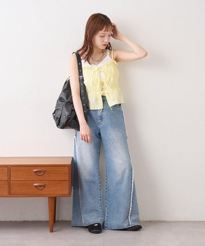 w closet 隨機羅紋蕾絲吊帶上衣