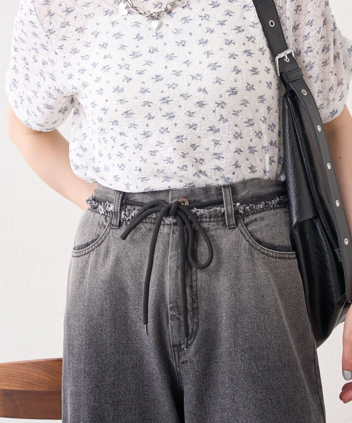 漸變色闊腿牛仔褲