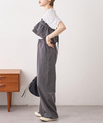 w closet 花卉蕾絲提花短袖T恤