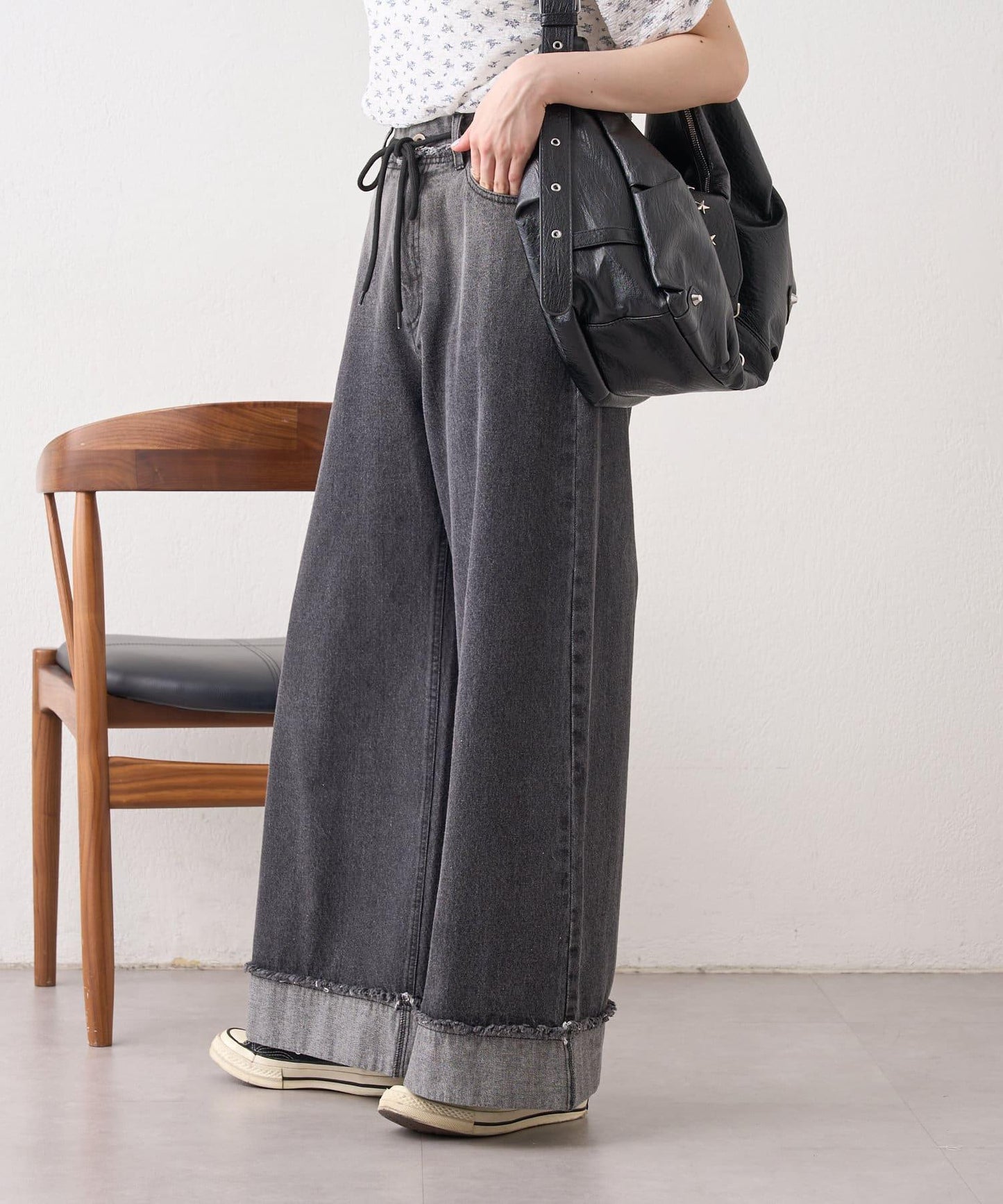 漸變色闊腿牛仔褲