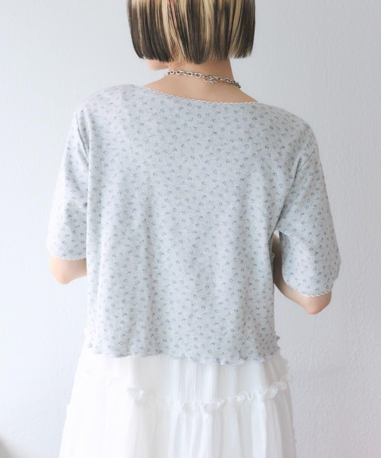 花卉圖案針織開衫+吊帶套裝