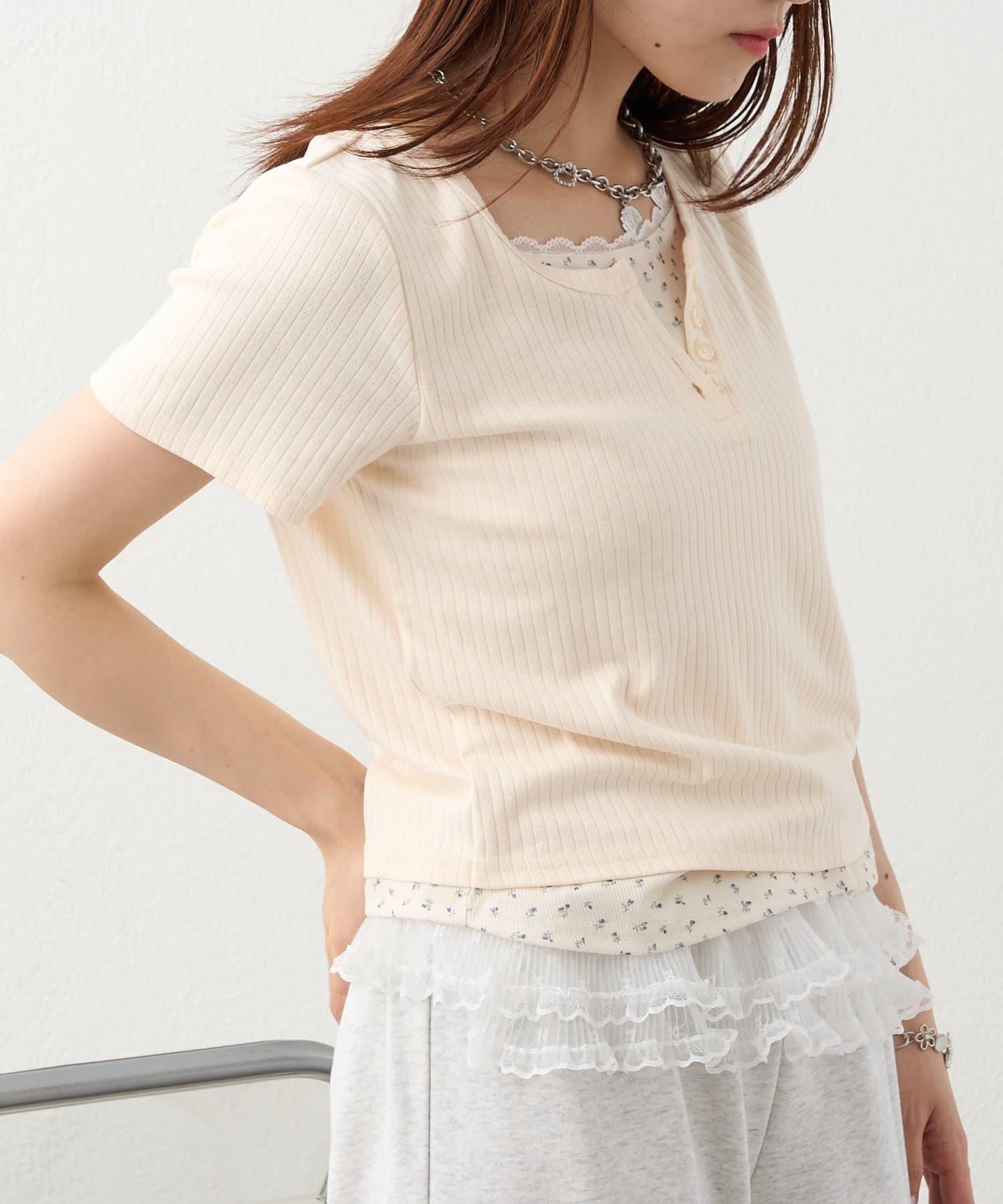 小花疊穿風 T恤