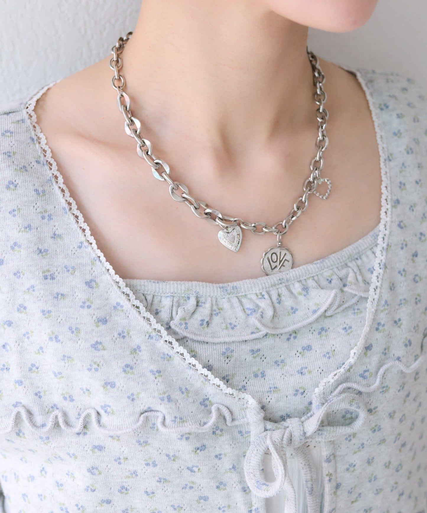 花卉圖案針織開衫+吊帶套裝