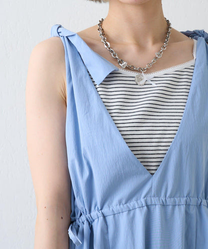 肩部蝴蝶結 蓬鬆廓形 連衣裙