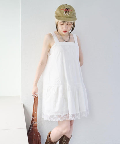 w closet 復古蕾絲迷你連衣裙