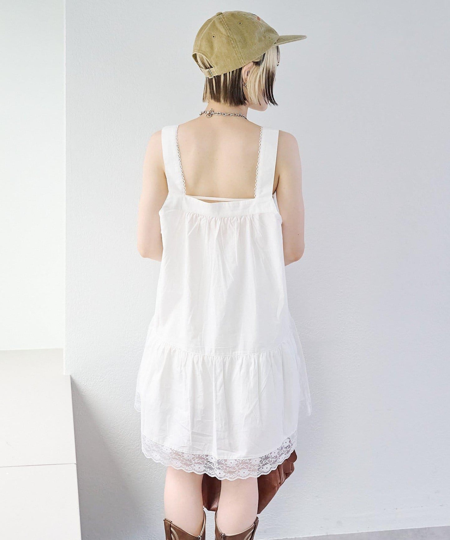 w closet 復古蕾絲迷你連衣裙