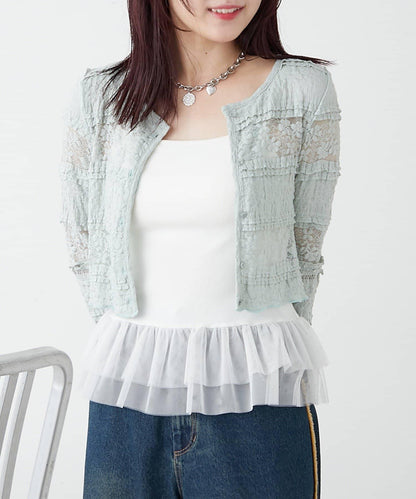 w closet 蕾絲短款罩衫