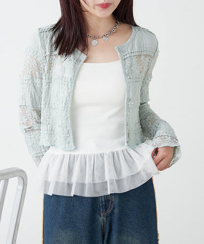 w closet 蕾絲短款罩衫