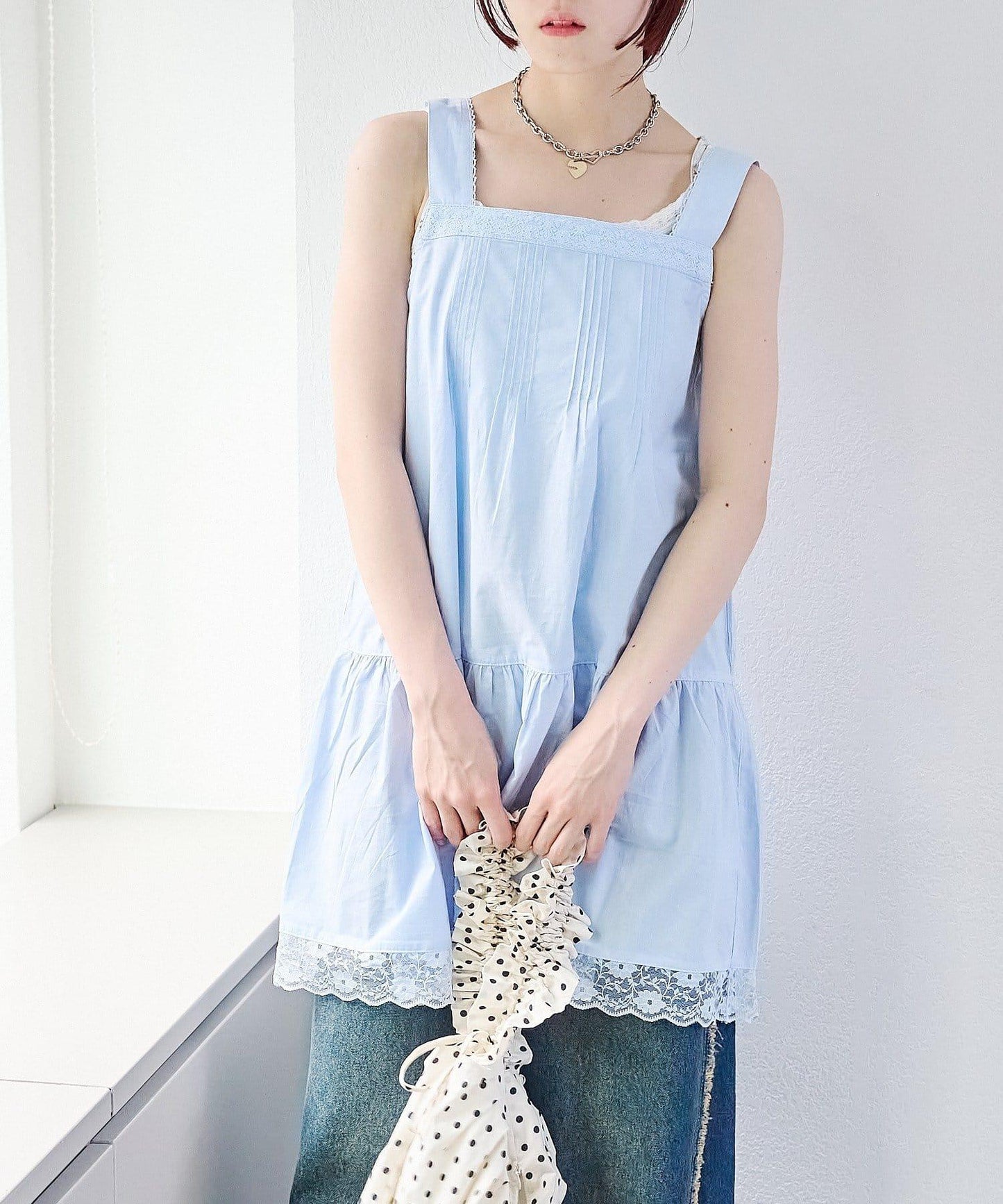 w closet 復古蕾絲迷你連衣裙