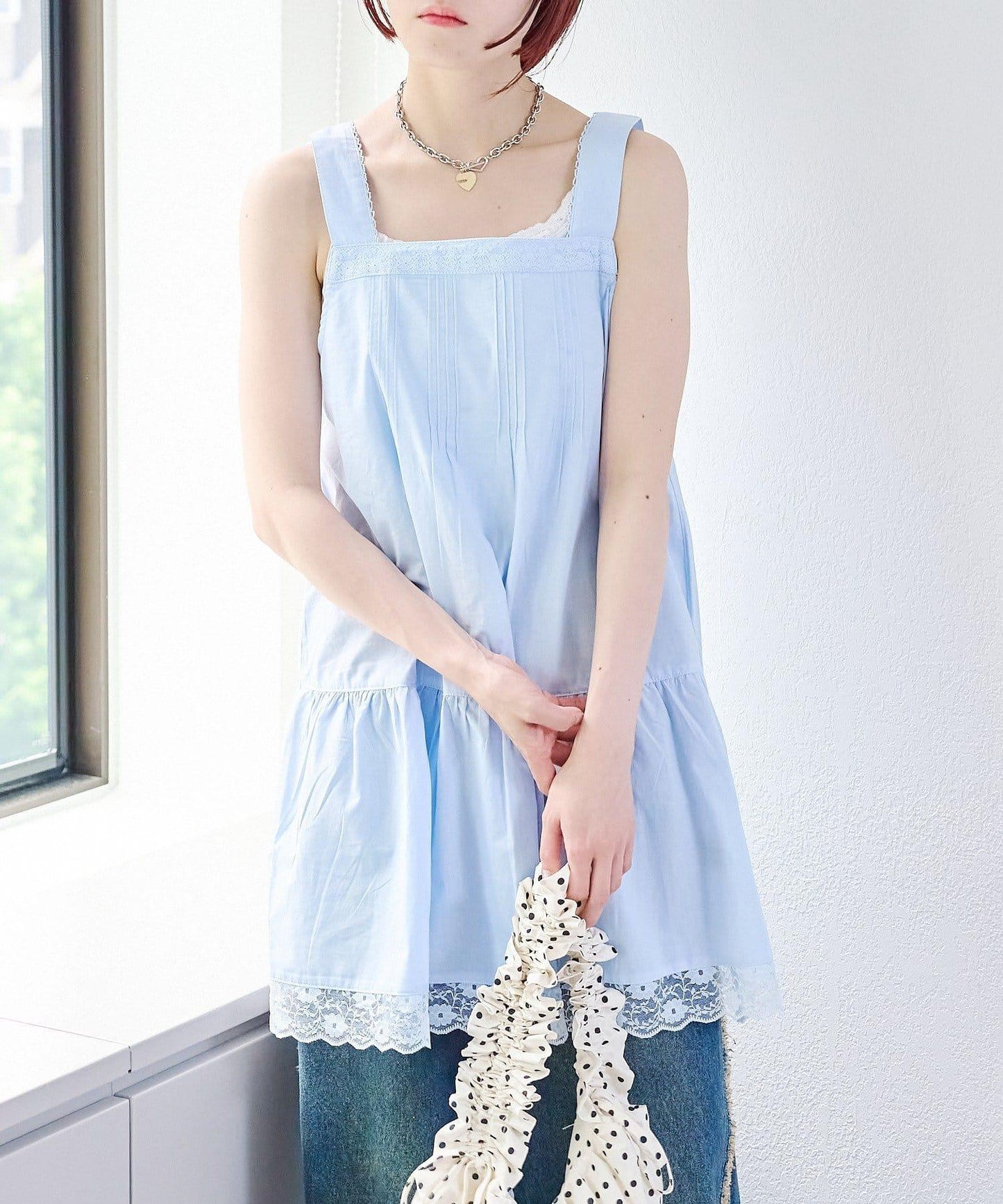 w closet 復古蕾絲迷你連衣裙