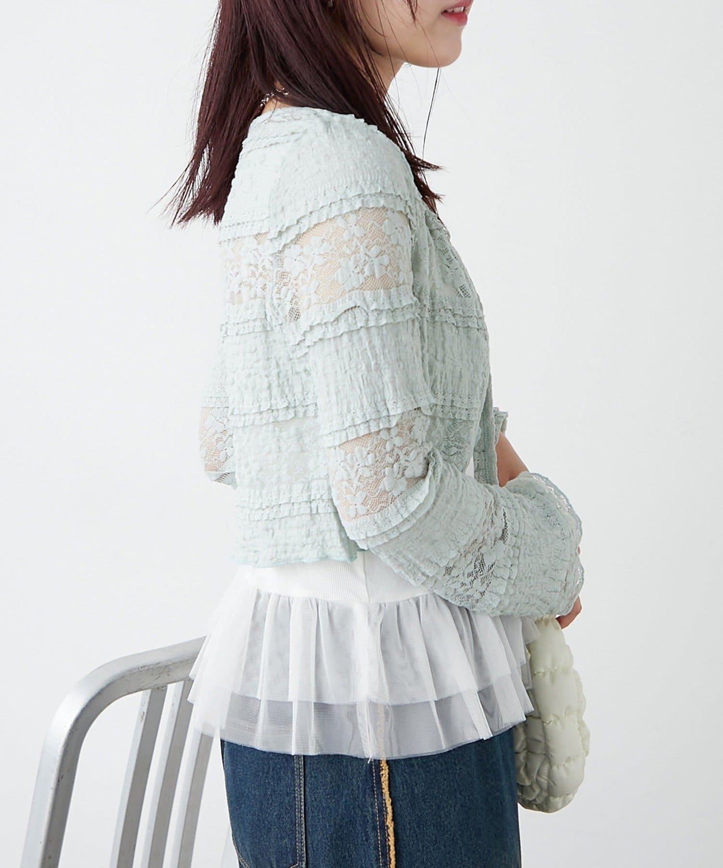 w closet 蕾絲短款罩衫