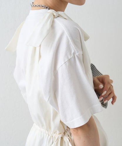 肩部蝴蝶結 蓬鬆廓形 連衣裙