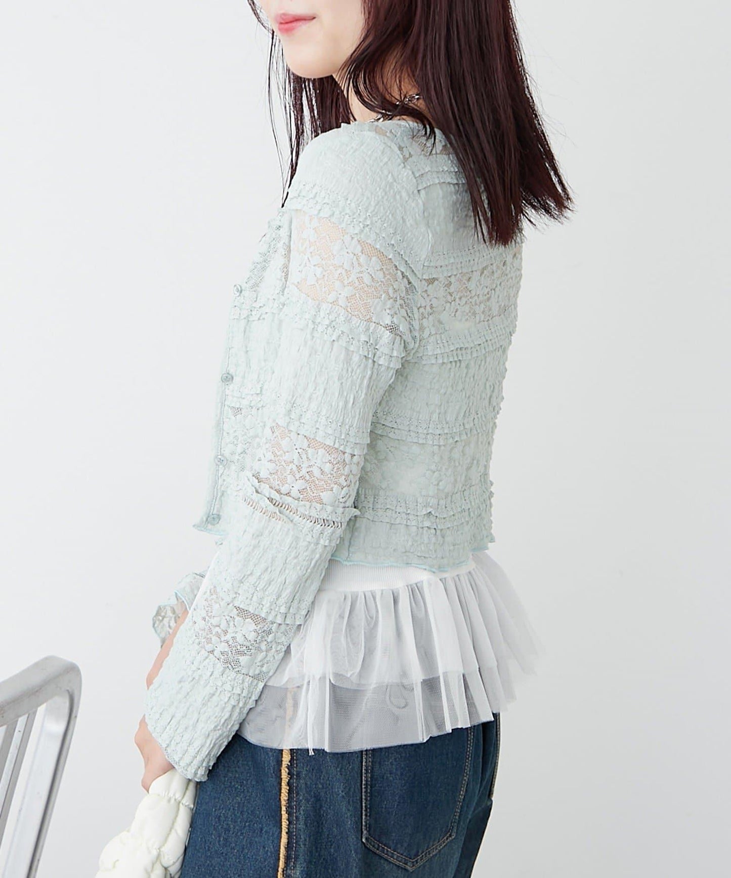 w closet 蕾絲短款罩衫