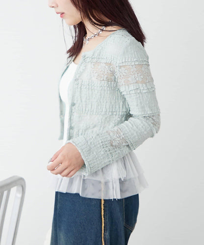 w closet 蕾絲短款罩衫