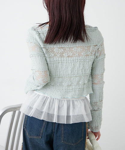 w closet 蕾絲短款罩衫