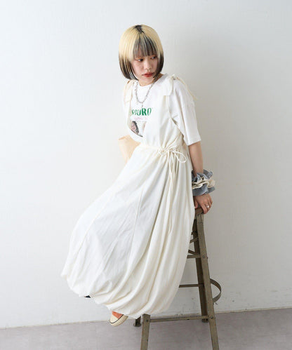 肩部蝴蝶結 蓬鬆廓形 連衣裙