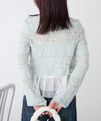 w closet 蕾絲短款罩衫