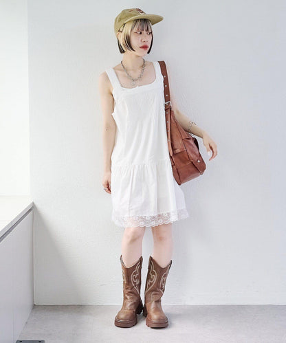 w closet 復古蕾絲迷你連衣裙