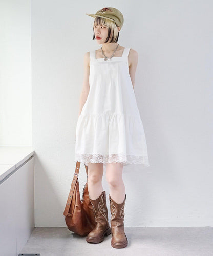 w closet 復古蕾絲迷你連衣裙
