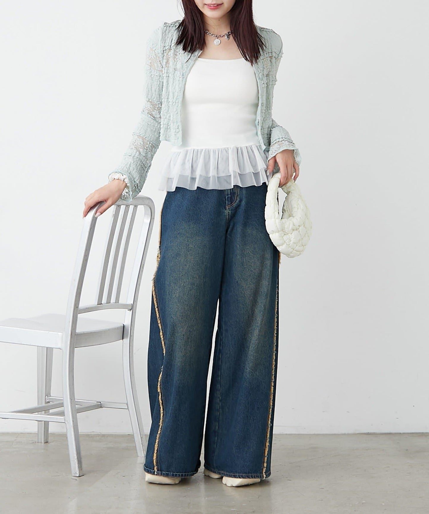 w closet 蕾絲短款罩衫