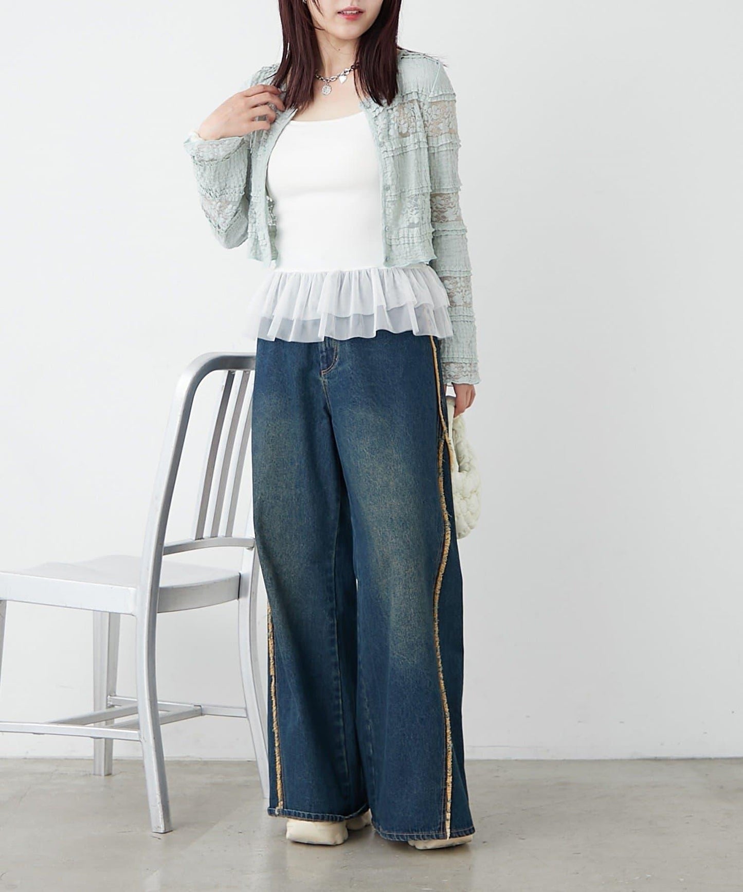 w closet 蕾絲短款罩衫