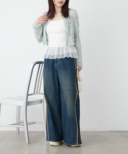 w closet 蕾絲短款罩衫