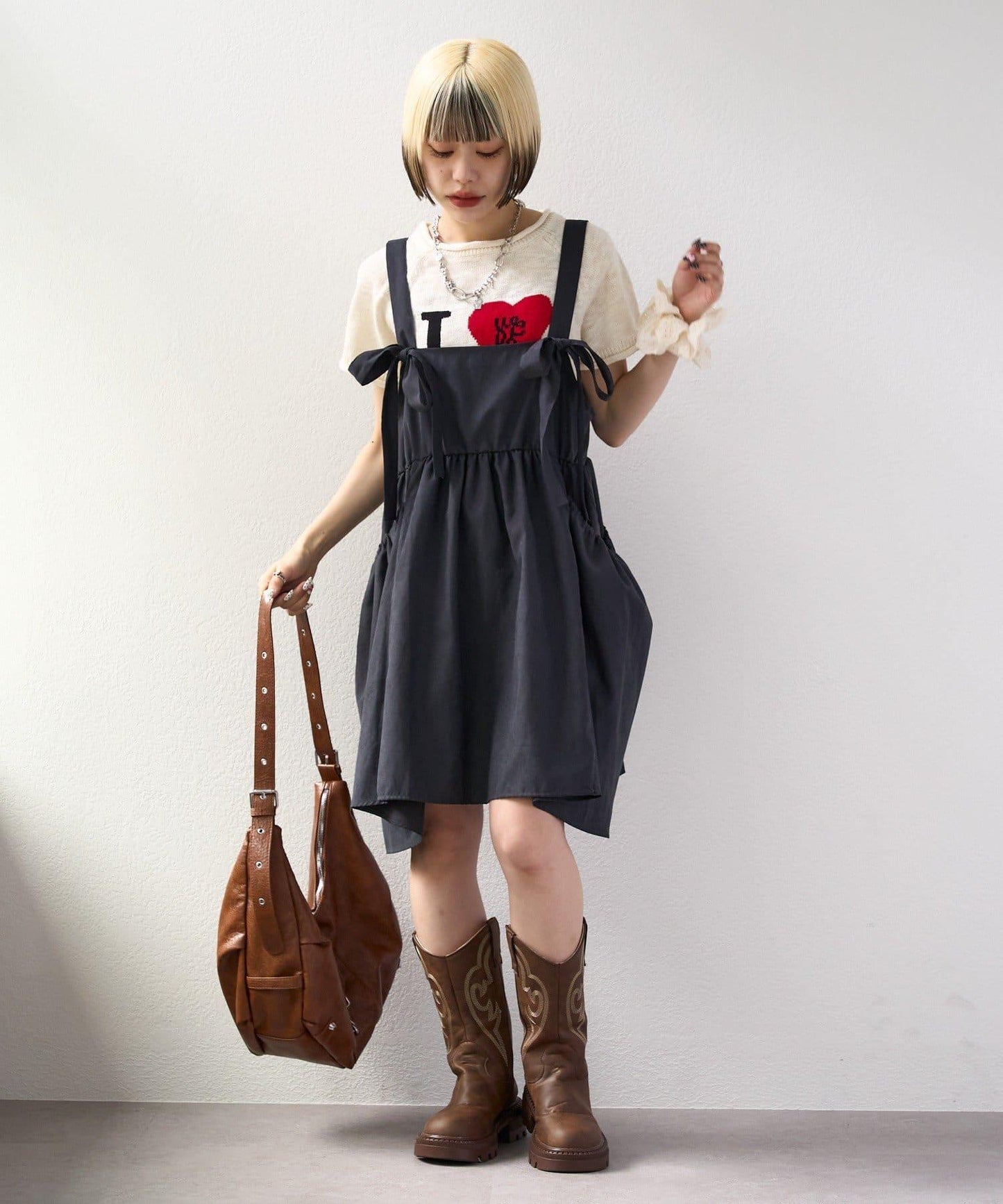 I LOVE 字母針織上衣