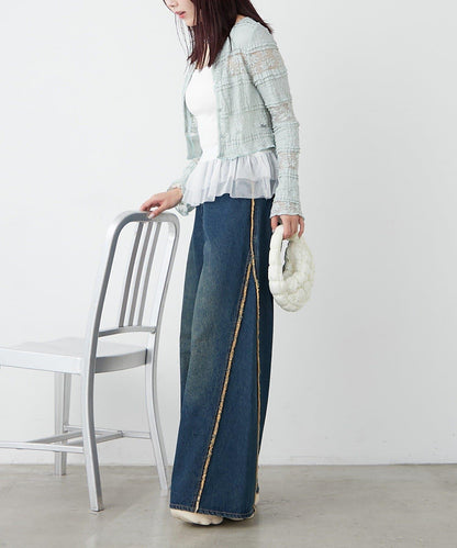 w closet 蕾絲短款罩衫