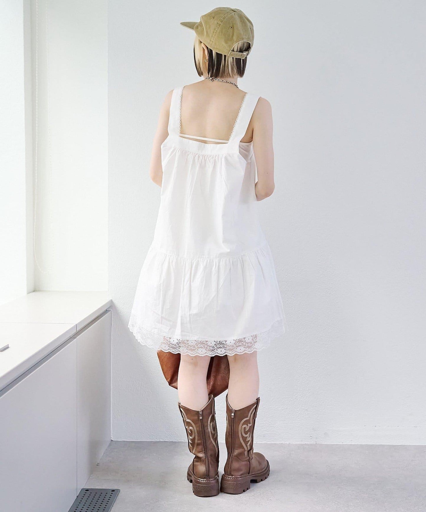 w closet 復古蕾絲迷你連衣裙