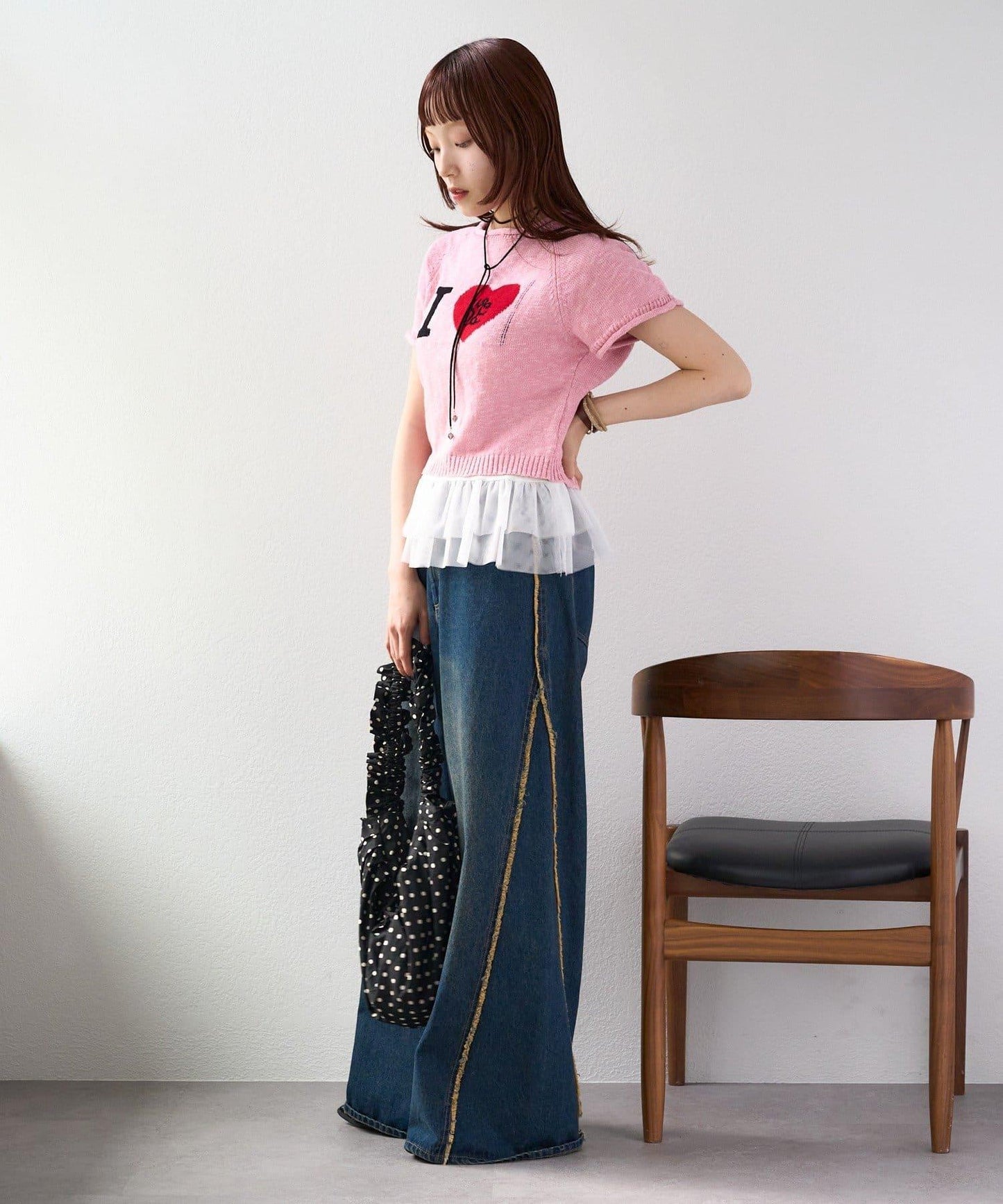 I LOVE 字母針織上衣